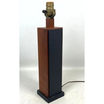 Vintage Mid Century Paul Evans Harpswell House Slate and Walnut Table Lamp, Label