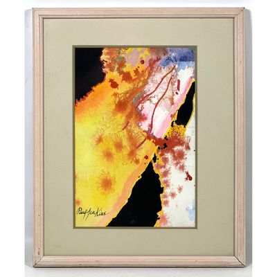 Abstract Watercolor Painting on Paper. Questionable Paul Jenkins Signature.