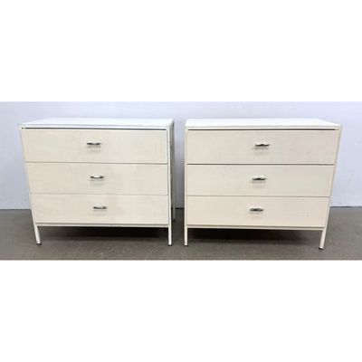 Pr GEORGE NELSON for HERMAN MILLER  Steel frame Dressers Chests. REPAINTED White sides. Three White