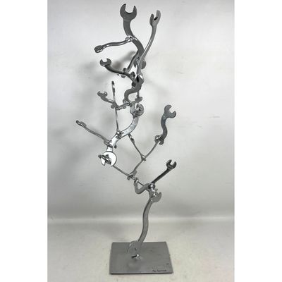 JOSEPH SELTZER Industrial Welded Metal Sculpture. Signed Joe Seltzer. Abstract Modern Welded Wrench