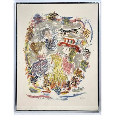 CONSTANTIN TERECHKOVITCH 1955 Color Lithograph. "Yvette, France, Nathalie, Doudhka". Russian French