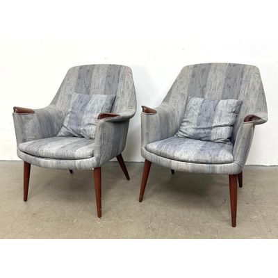 Pair Gerhard Berg Moma Bear Lounge Chairs. Made in Norway.