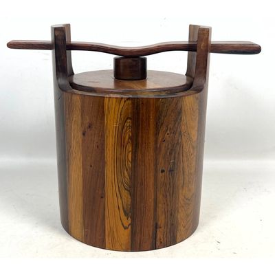 Mid Century Jean Gillon Brazilian Jacaranda Rosewood Ice Bucket.  Sergio Rodrigues Style