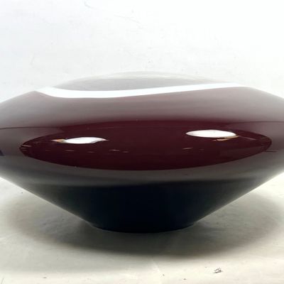 Barbini Murano cased glass vessel or sculpture. Amethyst and white glass. Signed with label.