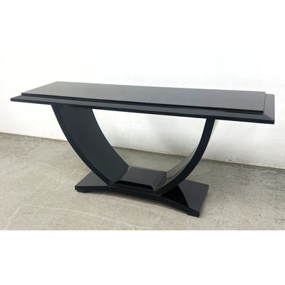 Art Deco Style Black Lacquer Console Sofa Table.
