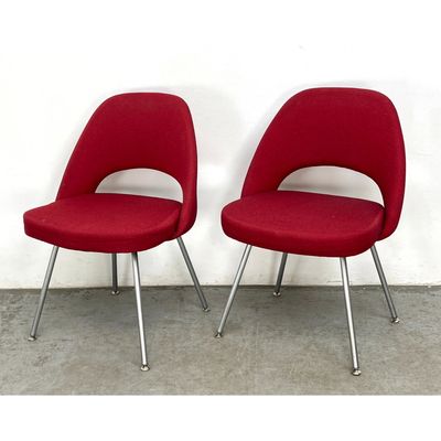 Pair of Executive side chairs designed by Eero Saarinen for Knoll.