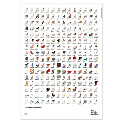 Vitra - The Chair Collection Poster 7th edition - 2022 - shows 224 selected pieces of the Vitra Desi