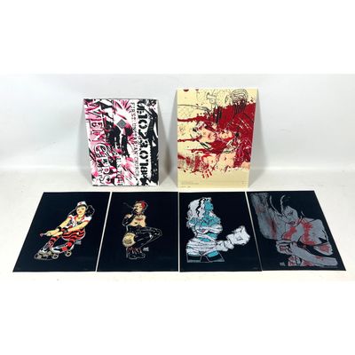 Dave Glass 4pc Velvet Print Set with Unique Test Print Envelope and Large Avengers Silkscreen Folder