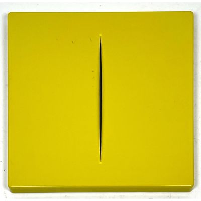 2 Part Plastic Wall Art After Lucio Fontana.