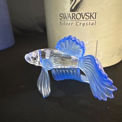 Three piece Swarovski Crystal Fish Set