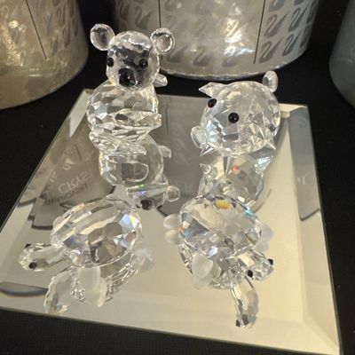 Five Piece Swarovski Silver Crystal Figurine Set