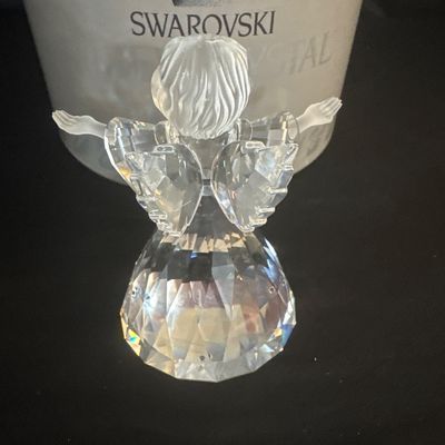 Two piece Swarovski Angel with Mirrored Rotating Base