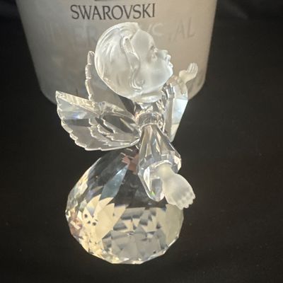 Two piece Swarovski Angel with Mirrored Rotating Base