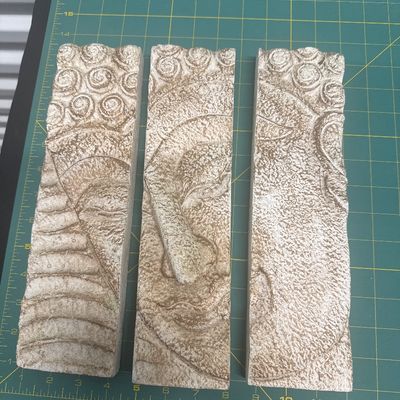 Triptych wall carving