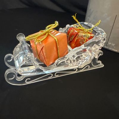 Retired Swarovski Silver Crystal Sleigh with Presents and Tree