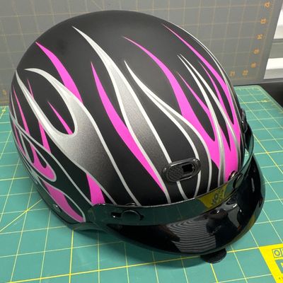 SET of 3-motorcycle helmets, 2 Large, 1 Small