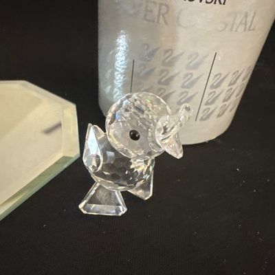 Swarovski Silver Crystal Duck Figurine 2 Piece Set