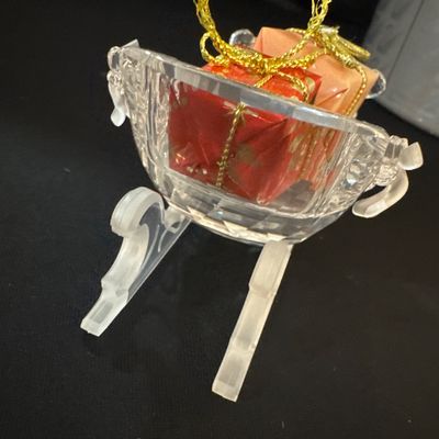 Retired Swarovski Silver Crystal Sleigh with Presents and Tree