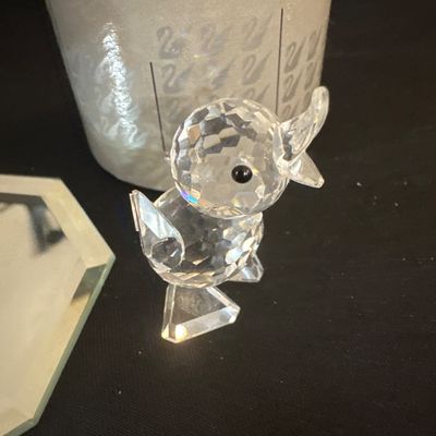 Swarovski Silver Crystal Duck Figurine 2 Piece Set