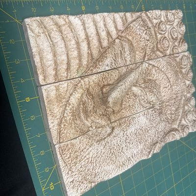 Triptych wall carving