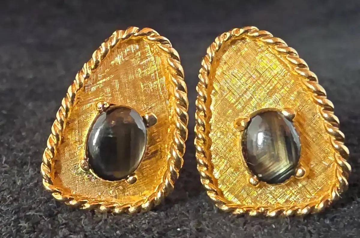 Sapphire Cuff Links  Stamped 14kt