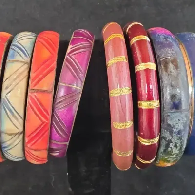 Carved And Textured Stacking Bangle Bracelets 