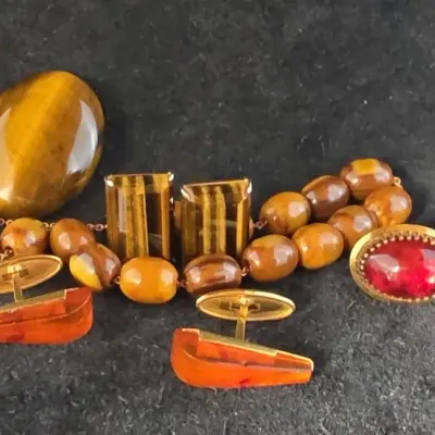 Amber Guild Vintage Cuff Links and Others 