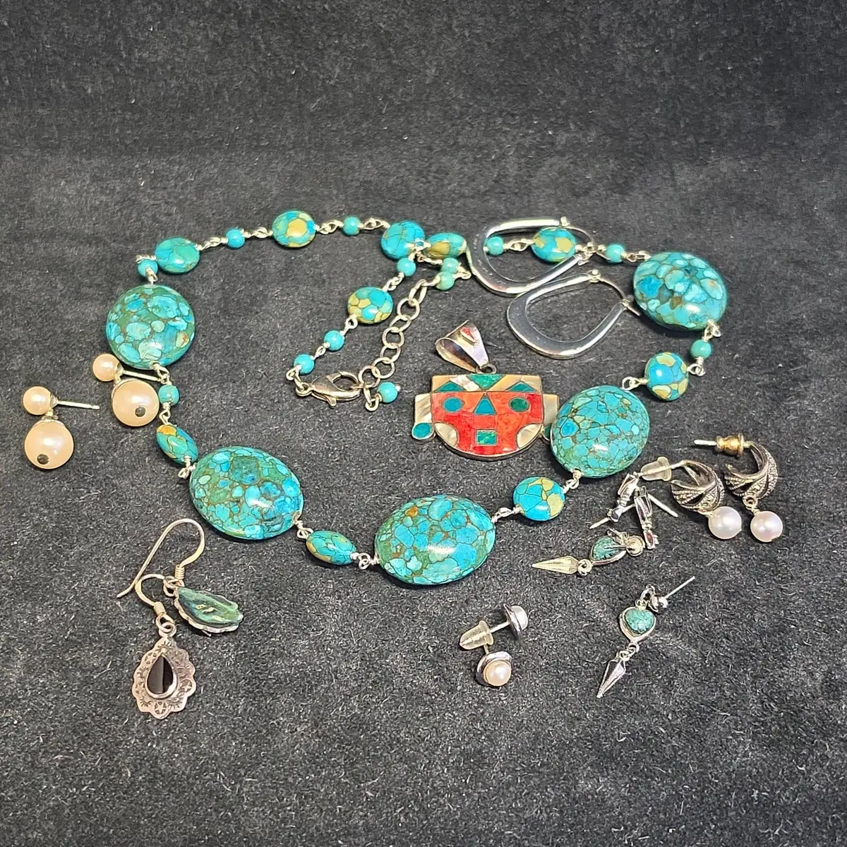Mosaic Incan Face Pendant and More 