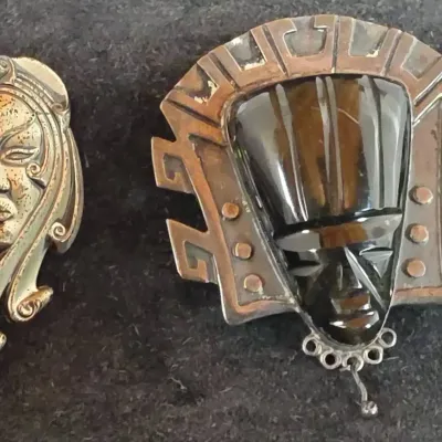 Sterling Profile Brooches 