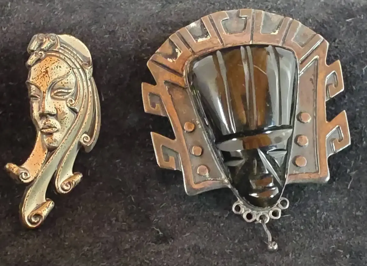 Sterling Profile Brooches 