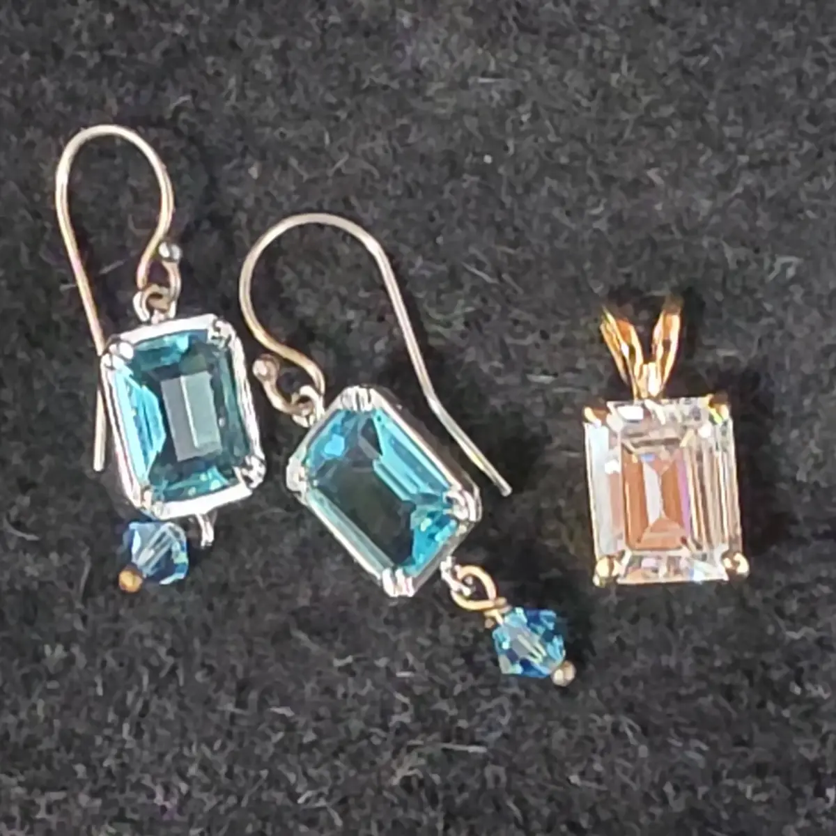 Light Blue Earrings w/925 Hooks