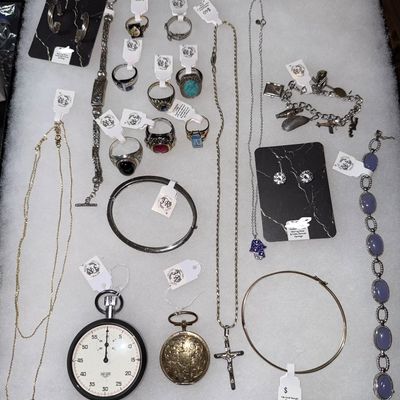 Includes pre civil war locket, Heuer Vintage Pocket Watch, Gold and Sterling Items More to come!