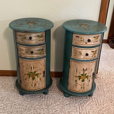 Sale Photo Thumbnail #16: hand painted round side tables