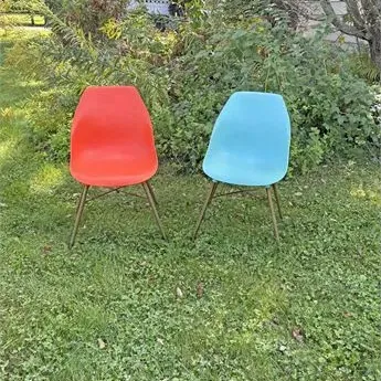 Mid century molded shell side chairs