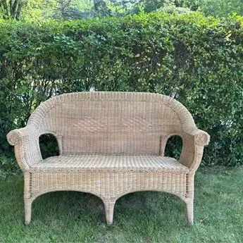 Wicker patio bench