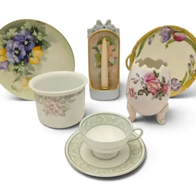 Handpainted Plates, Candle Sconce, & More
