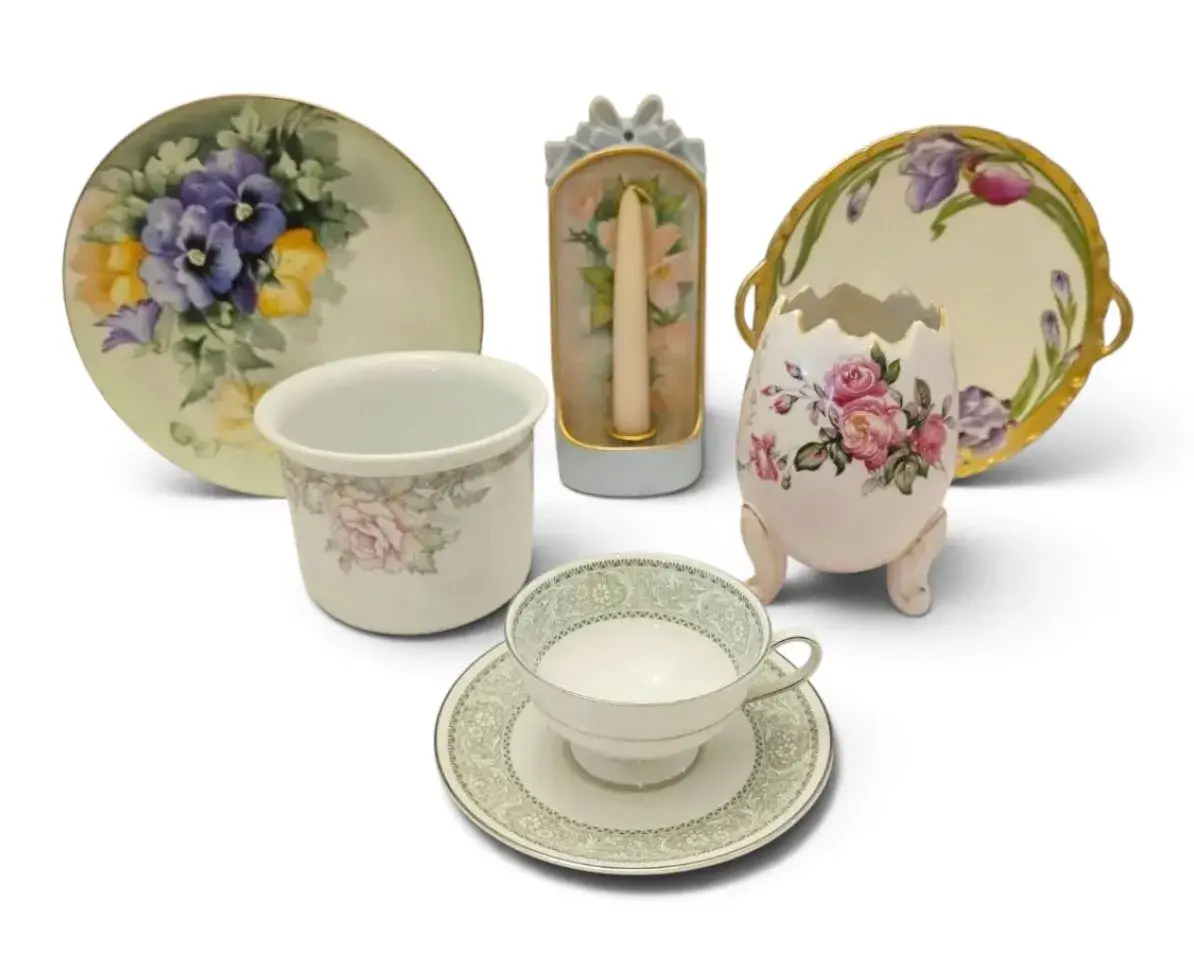 Handpainted Plates, Candle Sconce, & More