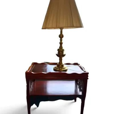 Vintage Mid-Century Carved Wooden Side Table