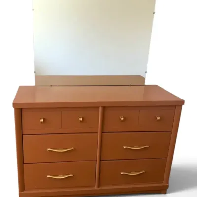 MCM 6-Drawer Painted Wooden Dresser