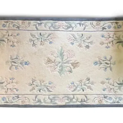 Cream Color Floral Rug (68” X 42”)
