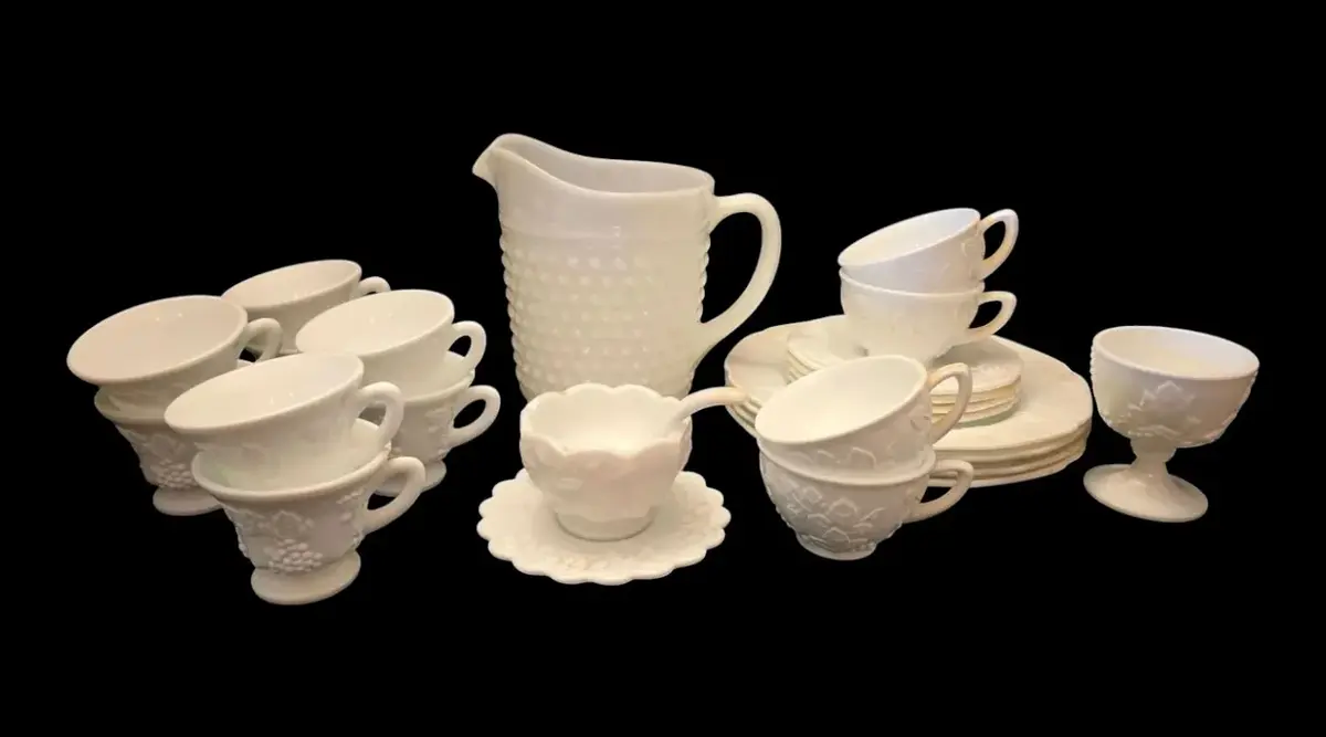 Westmoreland Milk Glass Mayonnaise Set, Milk Glass Plates, Cups, & More