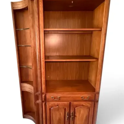 Vintage Wooden Display Cabinet w/ Lighting