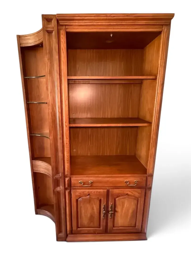 Vintage Wooden Display Cabinet w/ Lighting