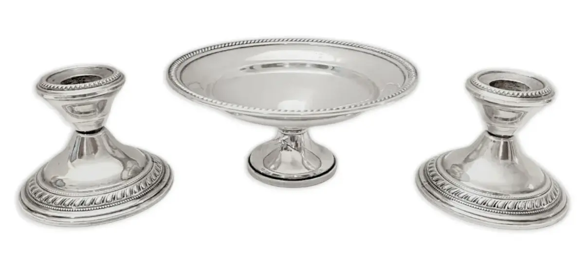 Sterling Silver Weighted Compote & Candlestick Holders (536g)