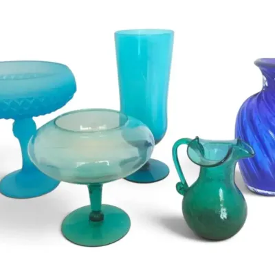 Blue & Green Decorative Glass Pieces