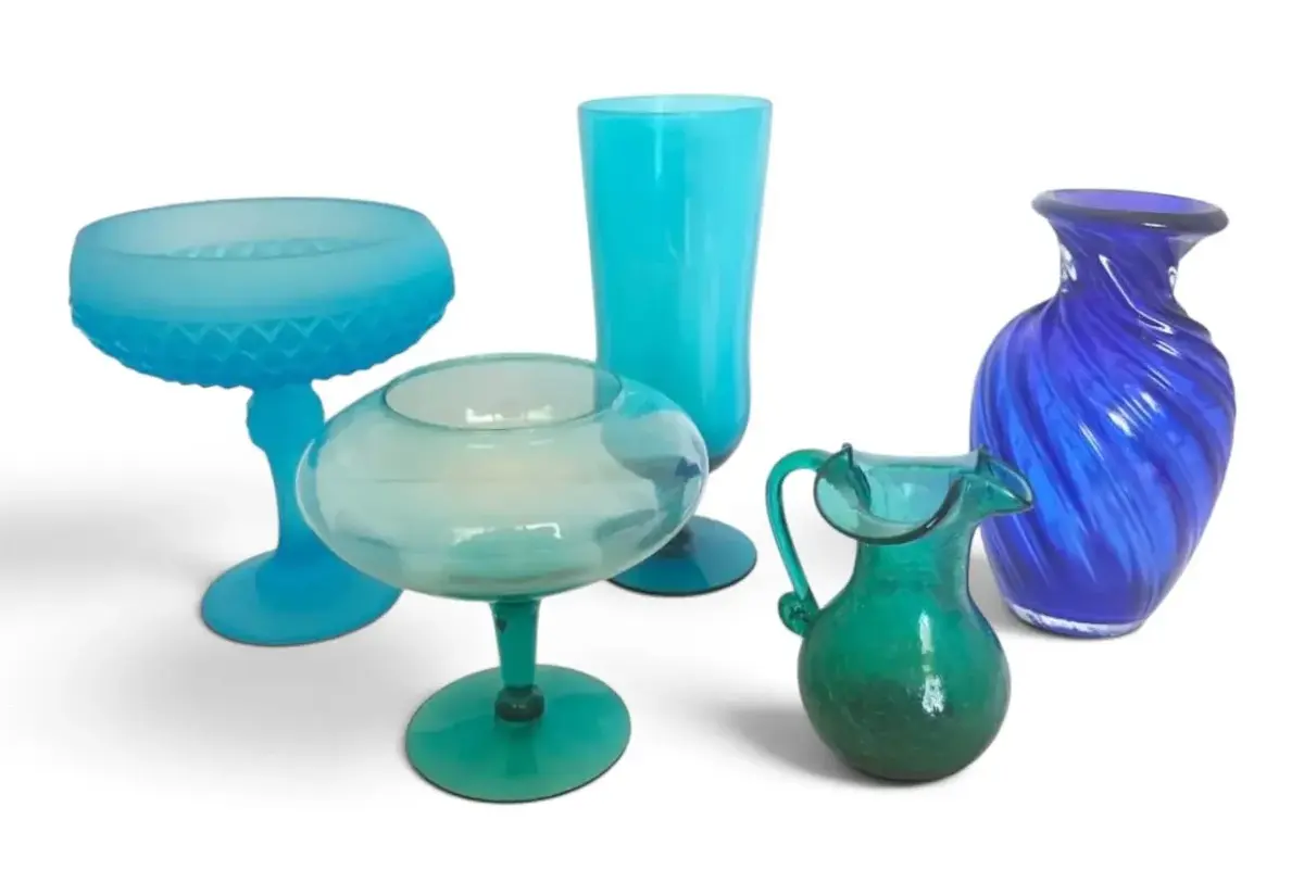 Blue & Green Decorative Glass Pieces