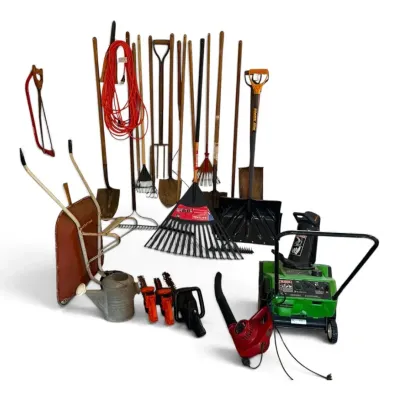 Lawn Boy 320E, Craftsman Hedge Trimmer, Rakes, Shovels, & More