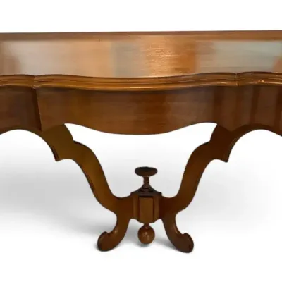 Mahogany Wall-Mounted Scalloped Console Table