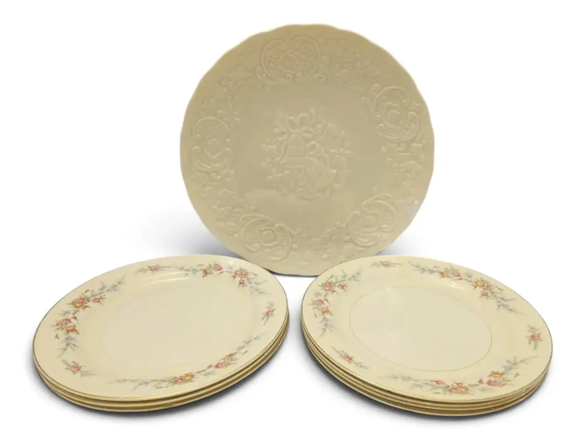 Lenox 12" Wedding Bells Plate & Vintage Floral Plates