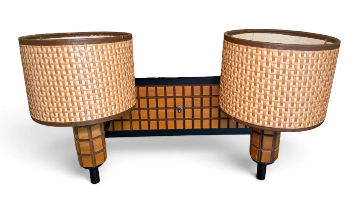 Mid-Century Underwriters Laboratories Wooden Wall Lamp
